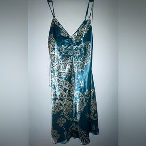 Zara silky teal slip